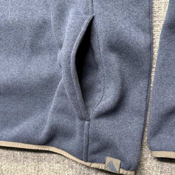 LL BEAN Sweater Mens L Reg Blue Fleece Pullover 1/4 Snap Slightly Fitted 298050 - Picture 3 of 7